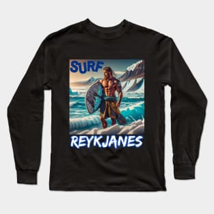 REYKJANES ICELAND - Surfing for Fun and Laughs Whales Long Sleeve T-Shirt